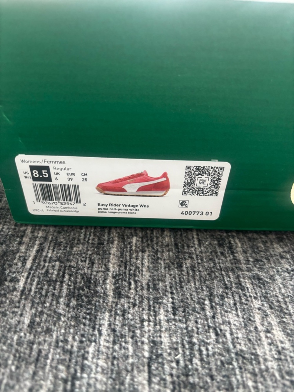 Puma Easy Rider Vintage Womens Sneakers - Red with White Stripe Size 8.5 - Picture 2 of 5